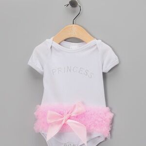 Charming Pink and White Bodysuit with Tutu